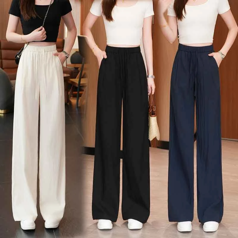 凉感冰丝山本裤女夏薄款2025新款高腰百搭显瘦通勤穿搭休闲阔腿裤