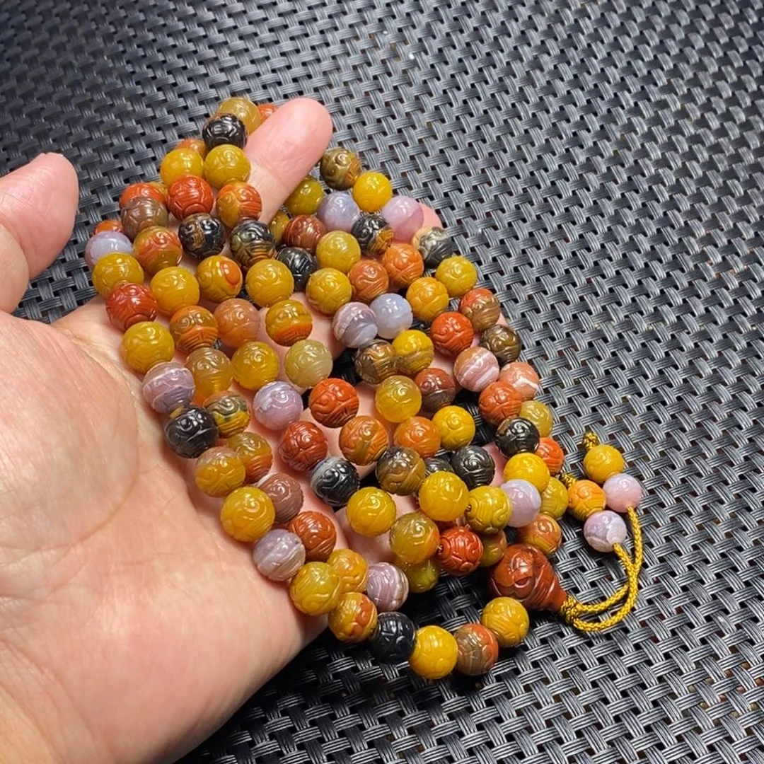 玛瑙/玉髓未镶嵌战国红战国红10➕尺寸雕刻108粒