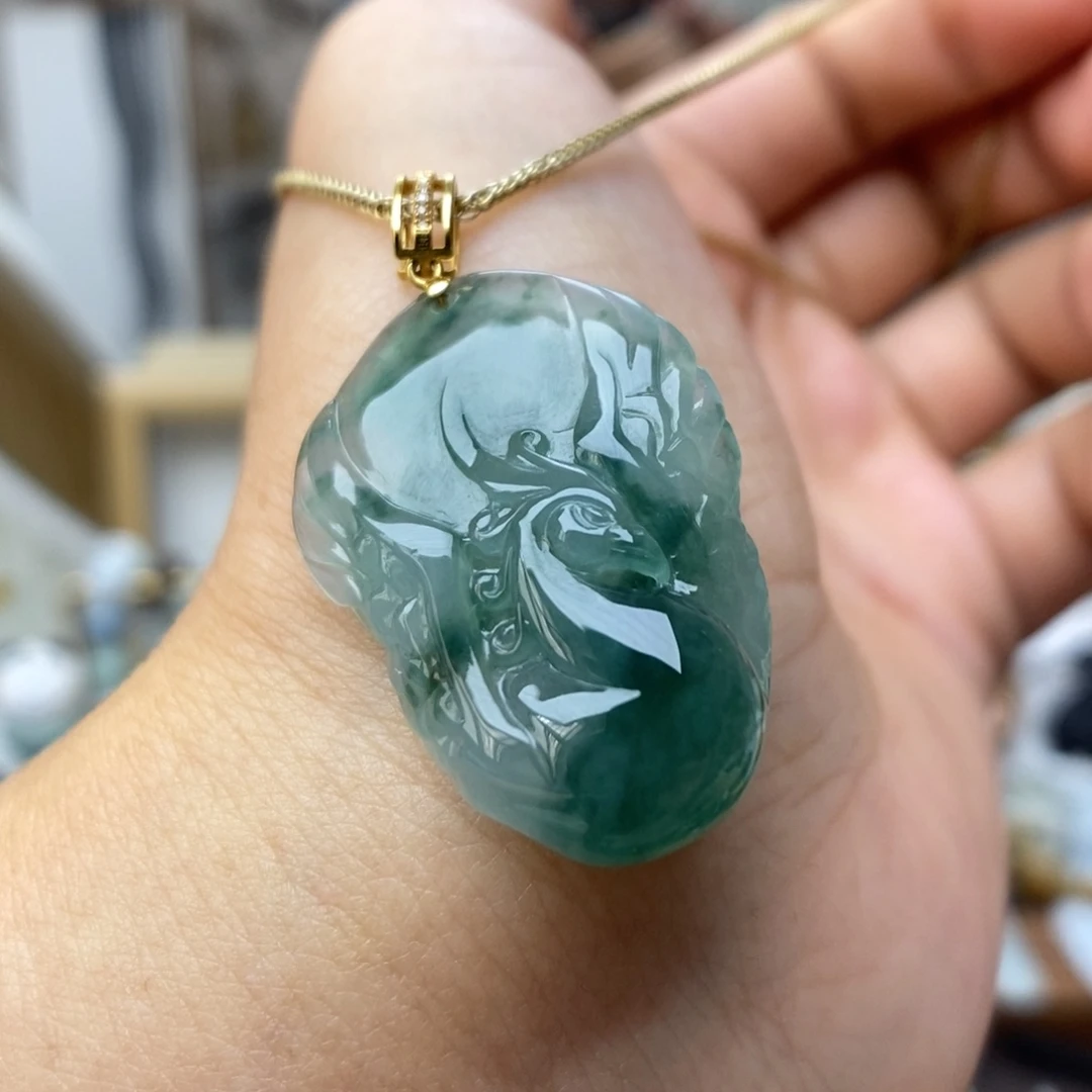 【闪购商品】18K金镶嵌挂件翡翠30