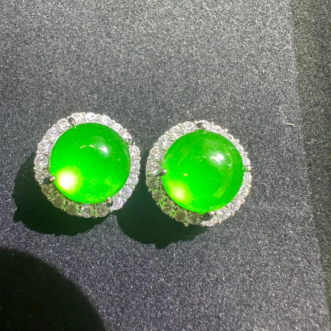 冰阳色镶嵌耳钉 A358