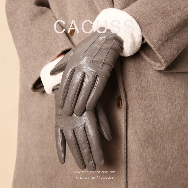 CACUSS手套女冬季加绒加厚保暖触屏骑行防水防寒ST240216