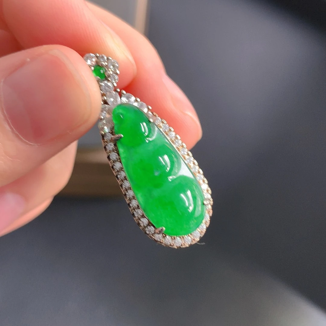 【闪购商品】翡翠银S925镶嵌吊坠(不含链)