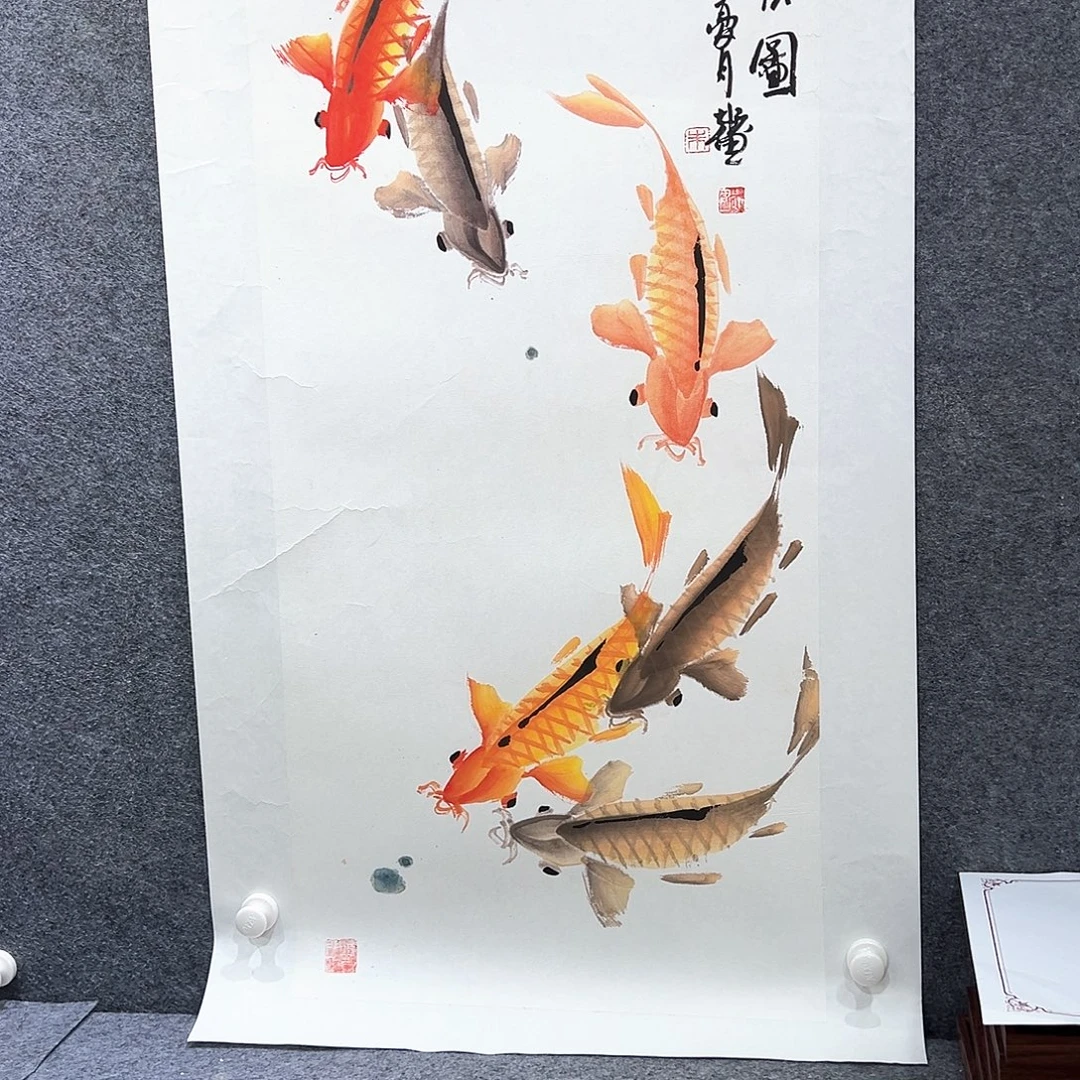 国画知鱼之乐纯手绘