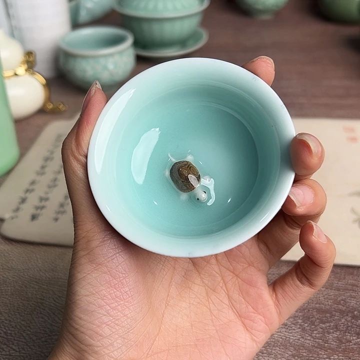 龙泉云间青瓷小米茶器