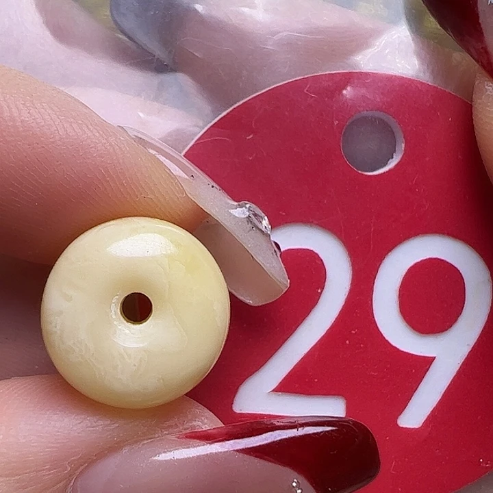 蜜蜡未镶嵌珠宝奇石12.2mm白蜡墩子