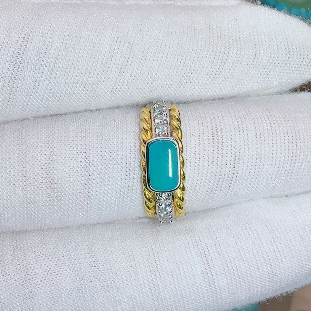 绿松石未镶嵌珠宝奇石指环