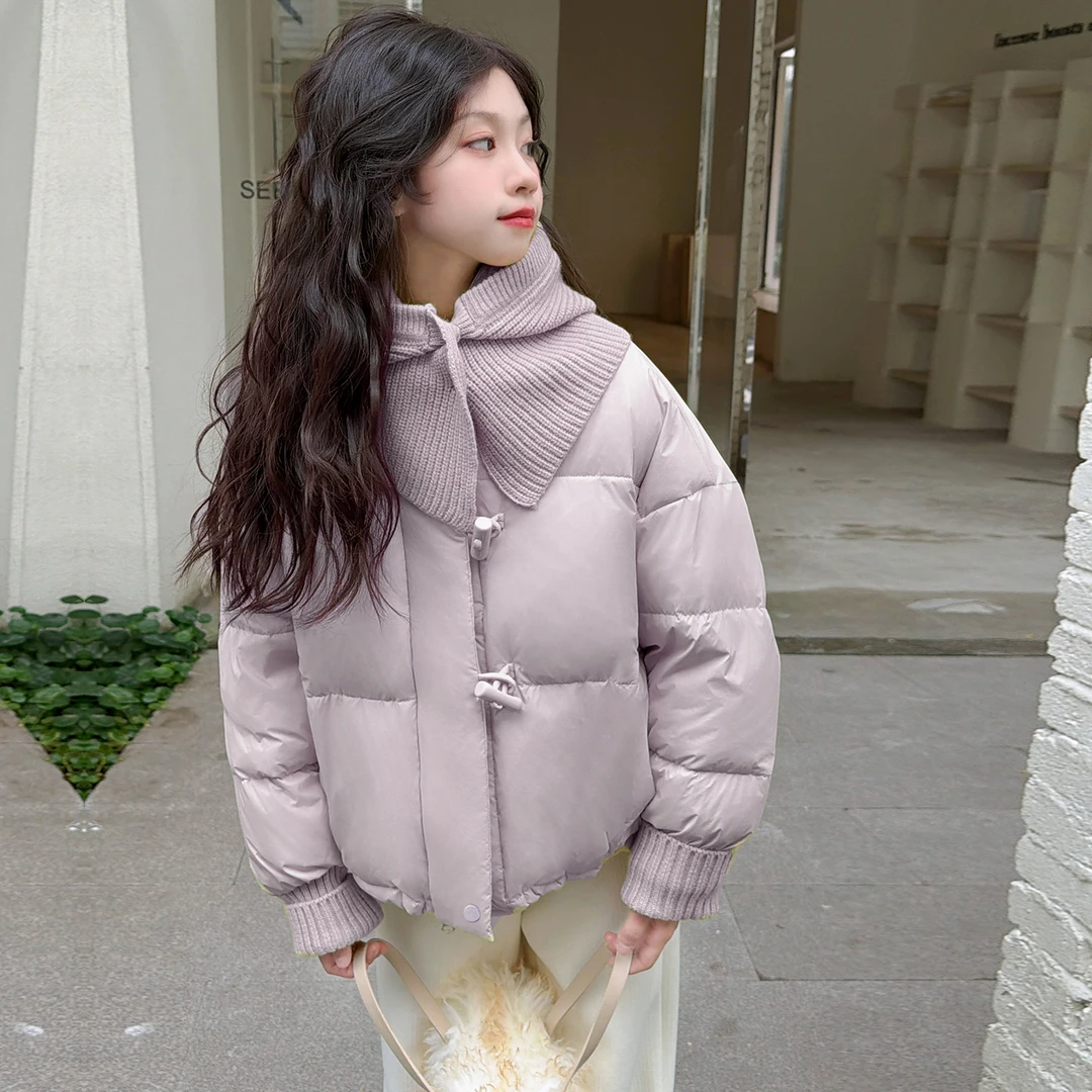 女童冬季棉服外套2025新款女孩大童超好看棉衣儿童时髦冬装面包服