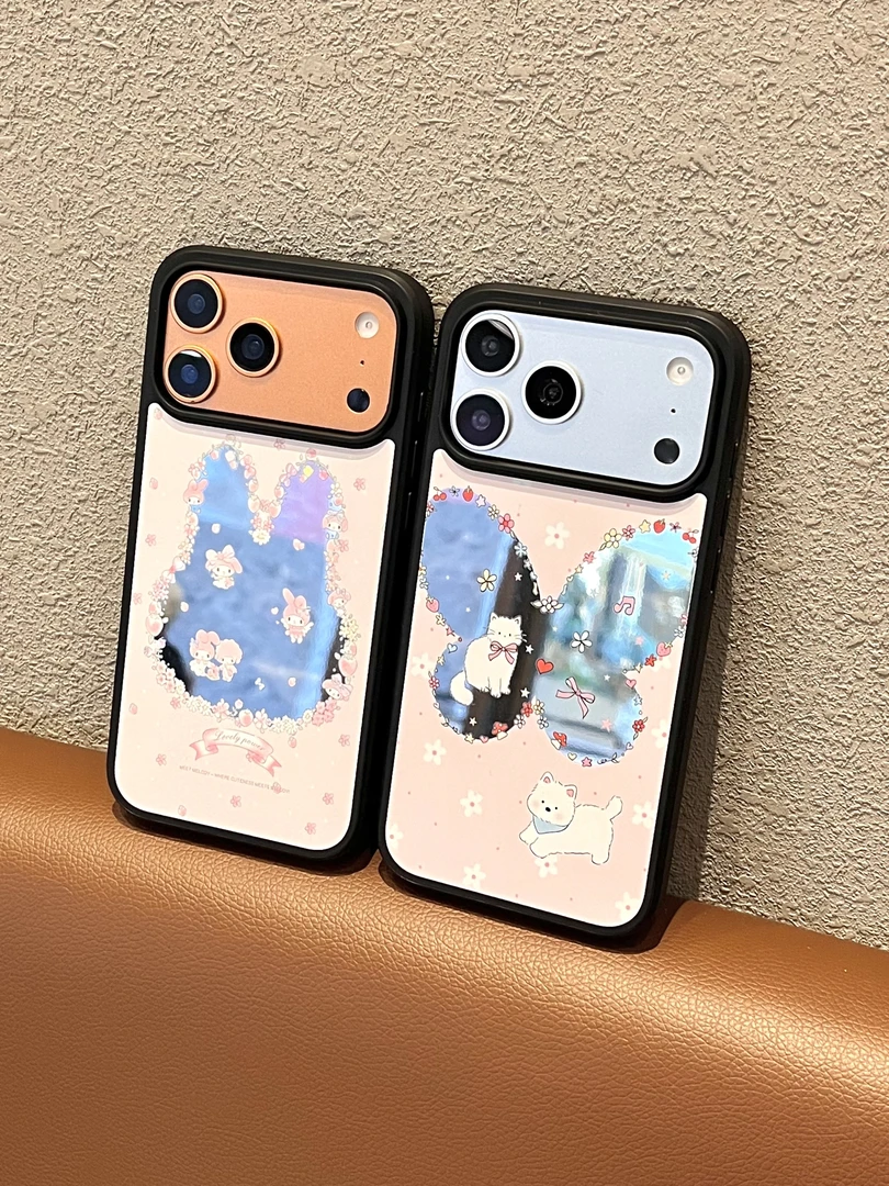 可爱美乐蒂蝴蝶碳纤维肤感镜片手机壳适用苹果17/16/15/防摔壳