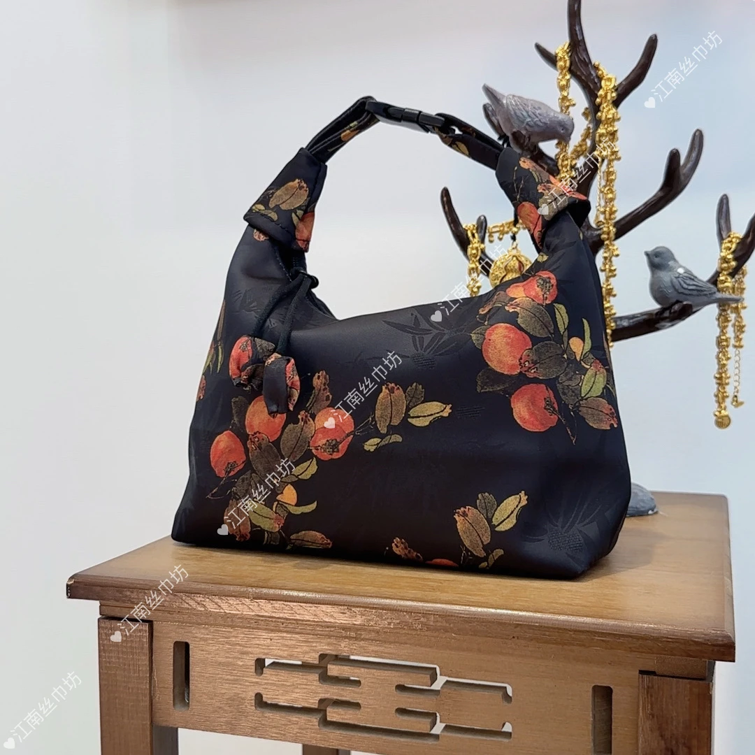 新款月牙包 高定花萝国风新中式 气质托特单肩手提包