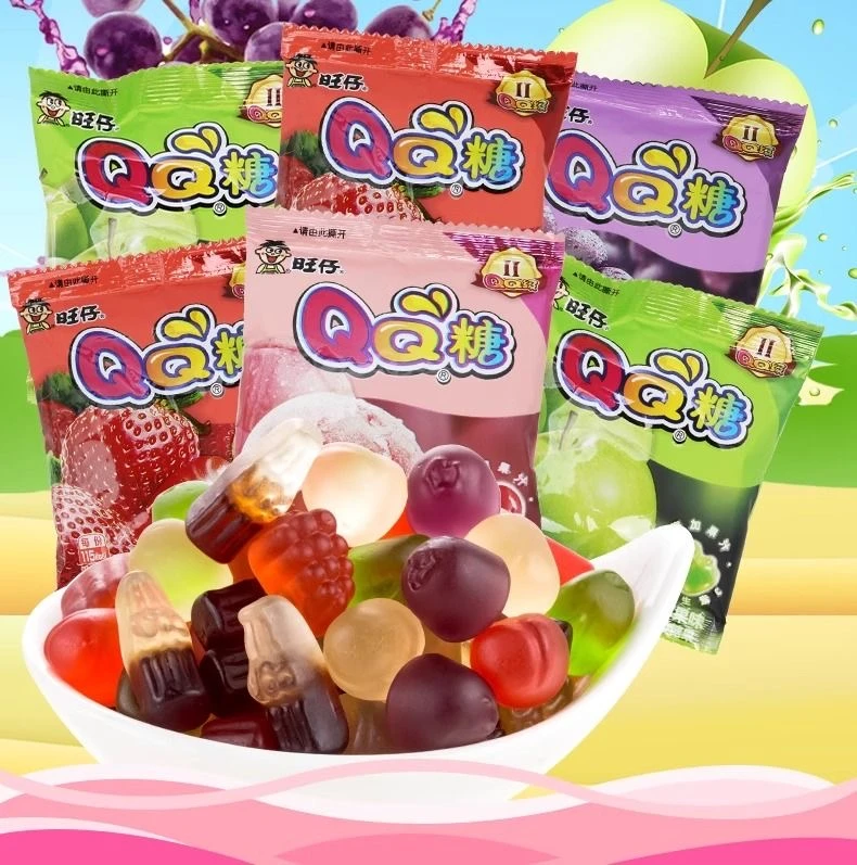 2元版大袋QQ糖36g果汁软糖葡萄味草莓味桃子味（4月份到期）
