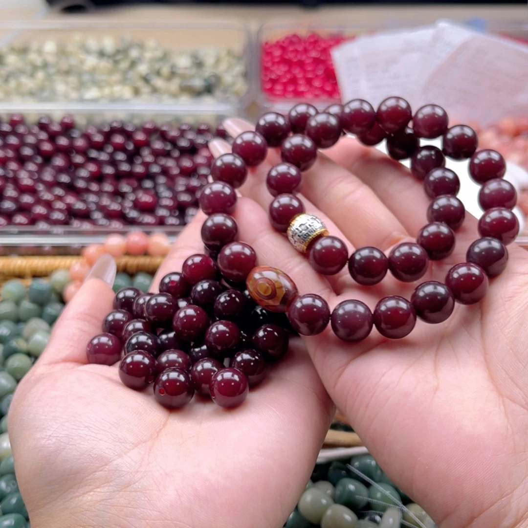 白玉菩提吊坠z12mm150颗。溏心车厘子圆珠