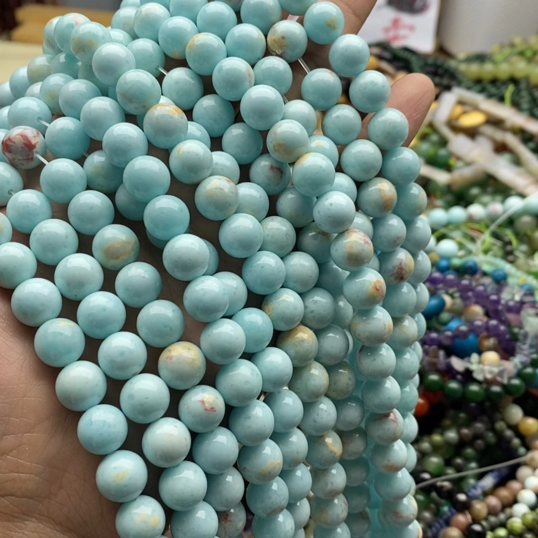 玛瑙/玉髓未镶嵌珠宝半成品一条10mm寿山石粉压