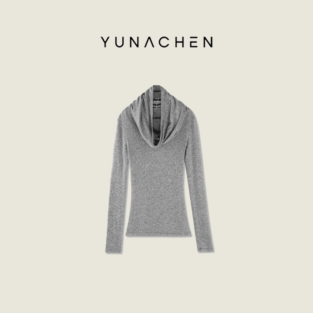 菠萝宝宝yuna【灰色智系】天丝羊毛高领一衣多穿长袖T恤YH23