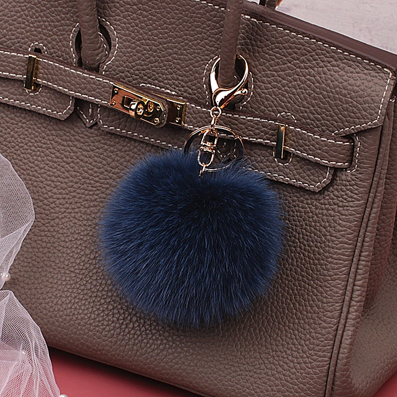 狐狸毛球钥匙扣