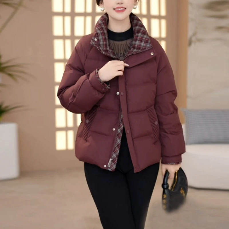 免洗保暖短款羽绒服女2025冬季新款时尚显瘦气质大码女装加厚外套