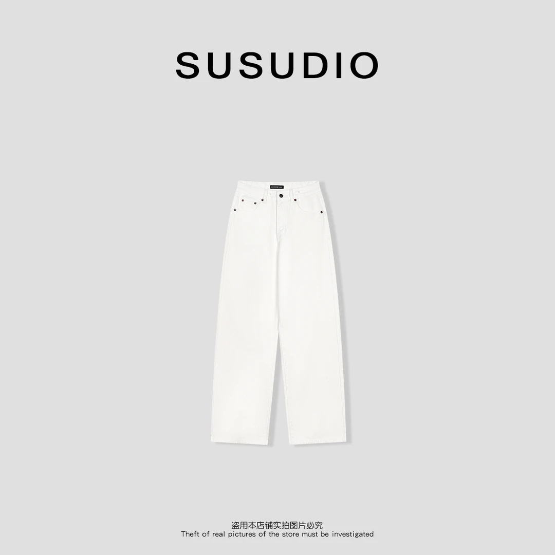 SUSUDIO 经典白牛 新款休闲舒适直筒牛仔裤40026