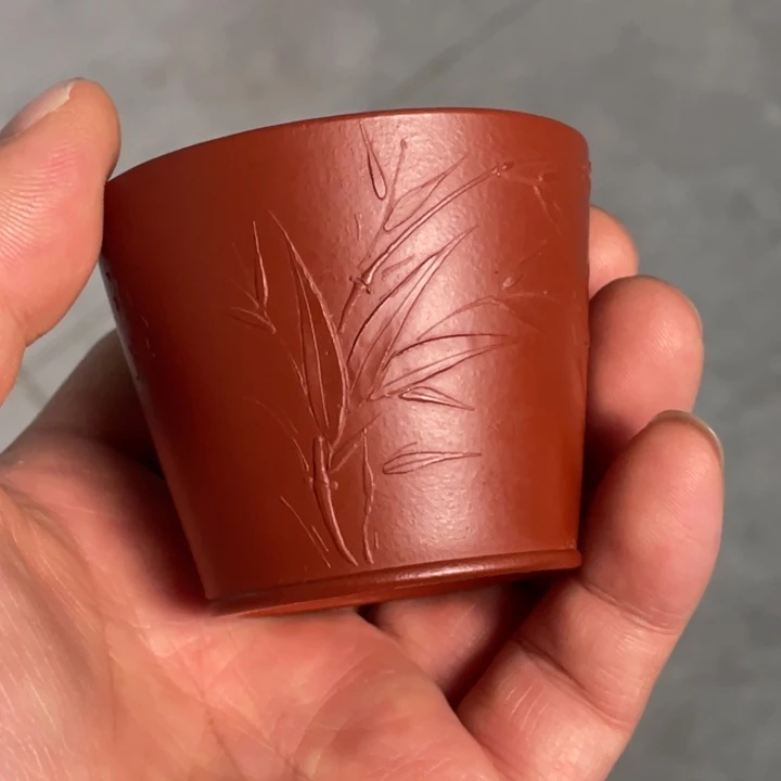 紫砂茶杯100毫升，朱泥主人杯