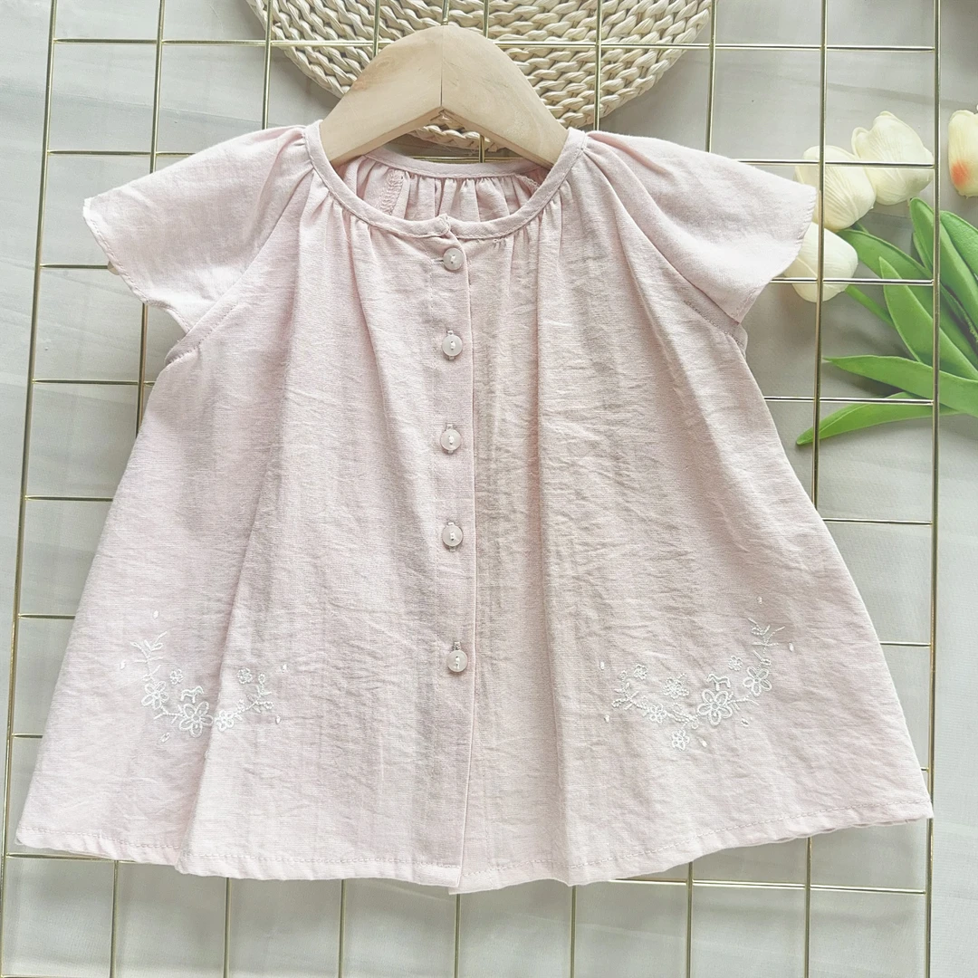 【冰糖蜜桃】B198女童夏款可爱娃娃衫百搭洋气上衣夏季韩版甜美