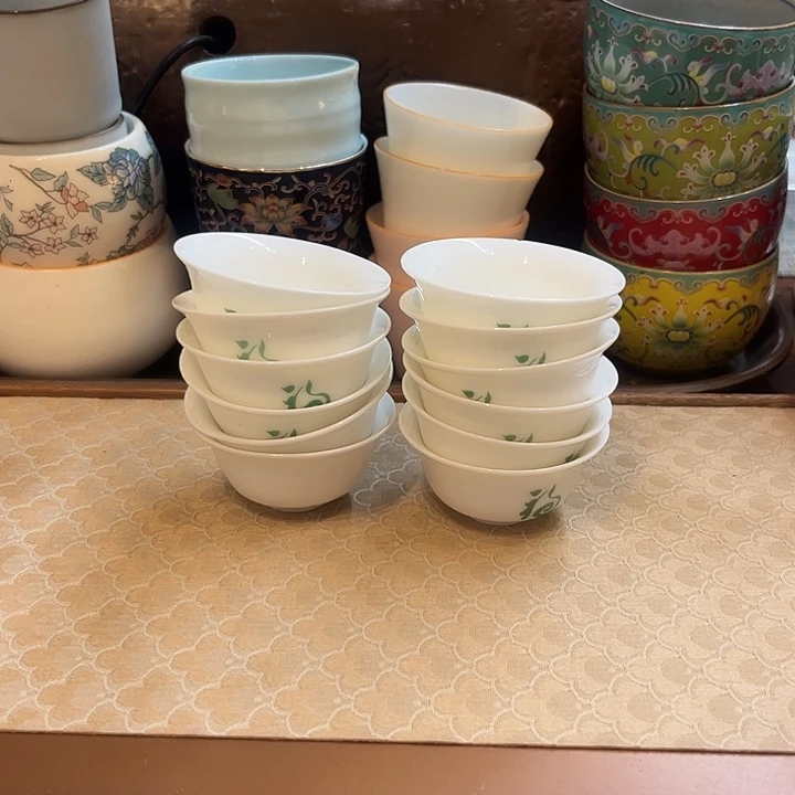 瓷片陶瓷单杯微瑕12个福字