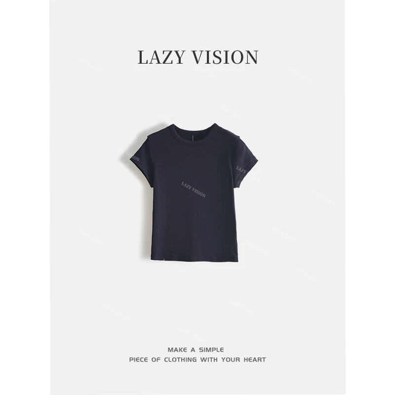 LAZYVISION休闲百搭女士短袖T恤ZMD-24715小小