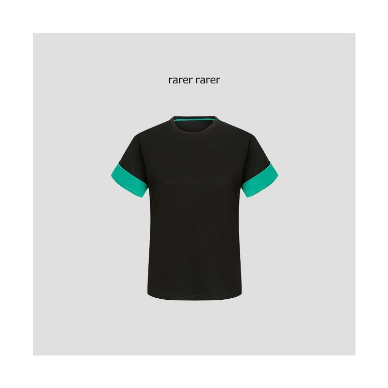 【STYLEONE】2301054 “竹节绿撞色短袖”宽松H型拼接撞色亲肤