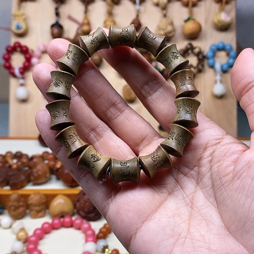 【闪购商品】维腊木（绿檀）复*风绿檀竹节手串