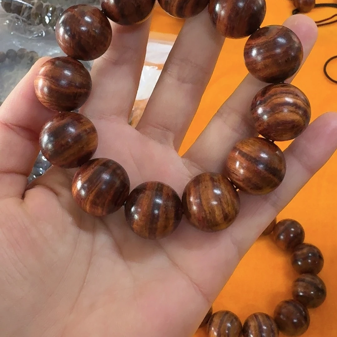 黄花梨/降香黄檀手串/手链海黄紫油梨2.0满虎皮纹多样发一