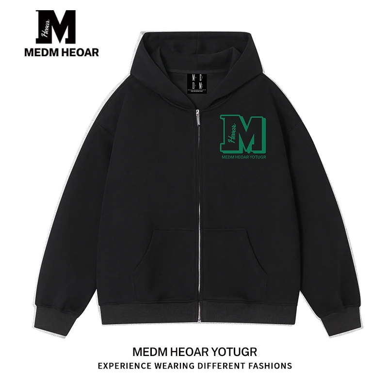 【三标齐全】MEDM HEOAR国潮连帽卫衣春秋宽松拉链外套开衫上衣