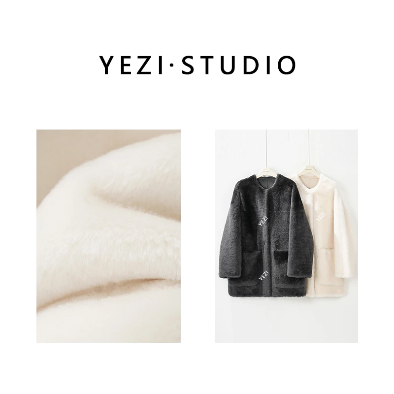 【雪绒绒】南非洛曼进口极简轻奢高级原生态皮毛一体大衣25430015