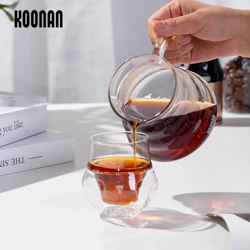 koonan咖啡杯手冲咖啡陶瓷品鉴杯意式浓缩双层玻璃高温防烫闻香杯