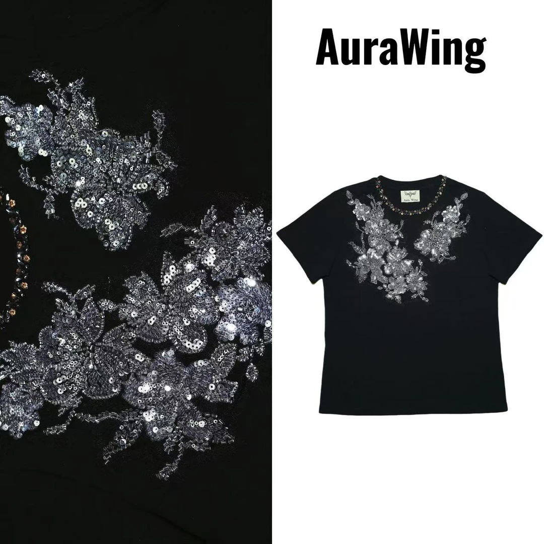 【VAZSLVE/原创设计】Aura Wing 2025春季欧货纯手工轻奢T恤