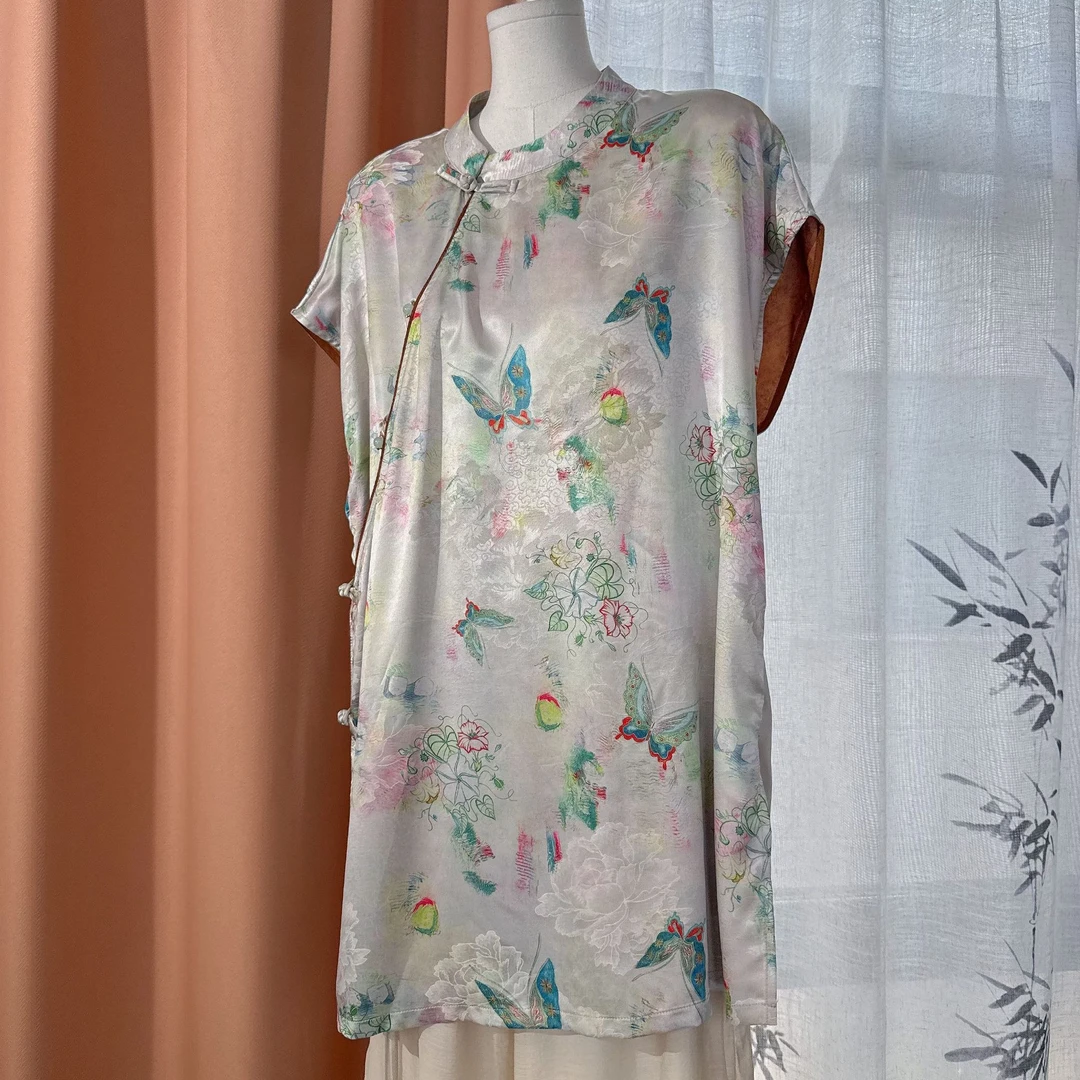 【飞碟长款】新中式旗袍短袖夏季新款国风女装旗袍上衣