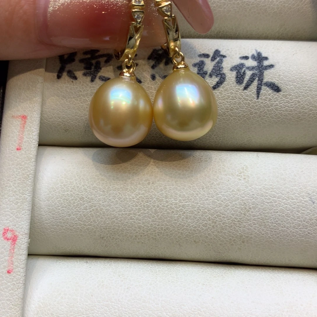 银S925镶嵌耳饰海水珍珠