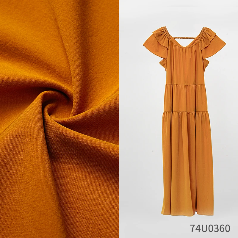 2025新款圆领压褶拼接优雅气质休闲收腰显瘦双层木耳边袖连衣裙