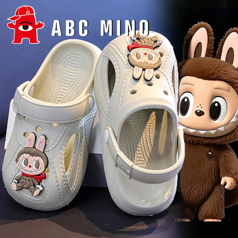 ABC MINO拉布布男童洞洞鞋夏季2025新款儿童溯溪凉拖外穿防滑拖鞋