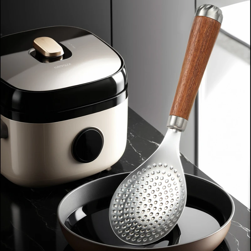 食品级304不锈钢饭勺家用盛饭勺饭铲耐高温不粘米锅勺防烫防粘勺