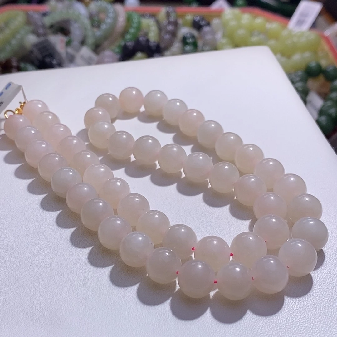 颈饰未镶嵌和田玉精品藕粉项链卡10
