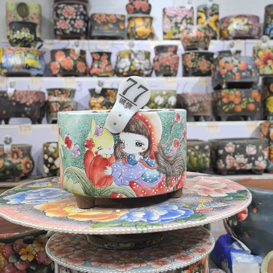 红泥花盆景德镇花盆