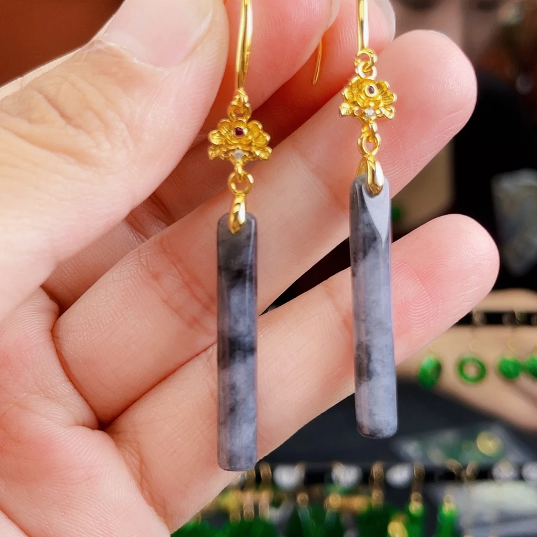 翡翠未镶嵌耳饰饰品