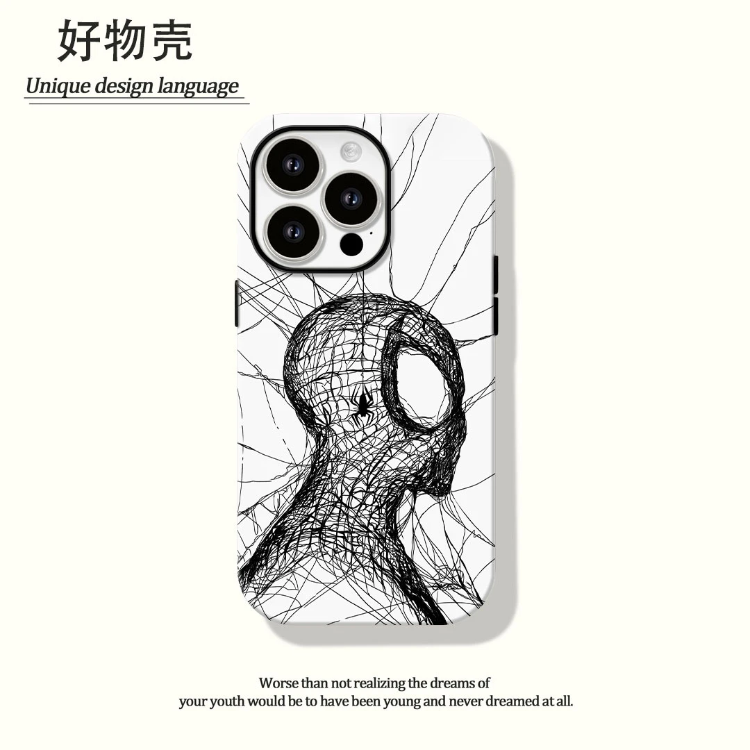 蜘蛛侠菲林二合一适用苹果17promax华为vivo小米oppo手机壳防汗