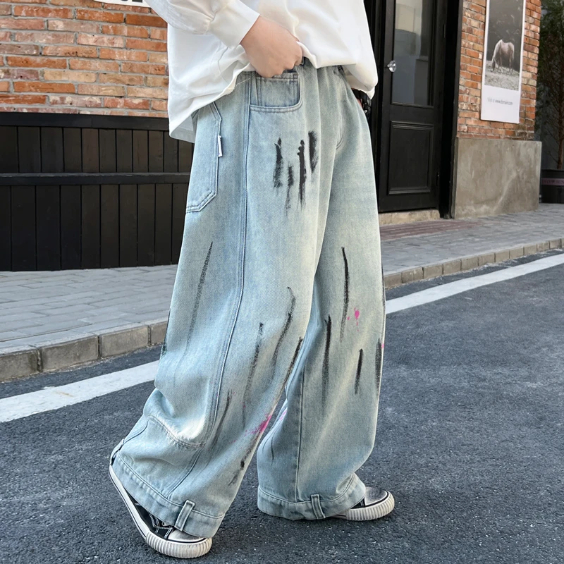 儿童装男童秋装裤子2025新款中大童秋季男孩牛仔裤休闲长裤春秋款