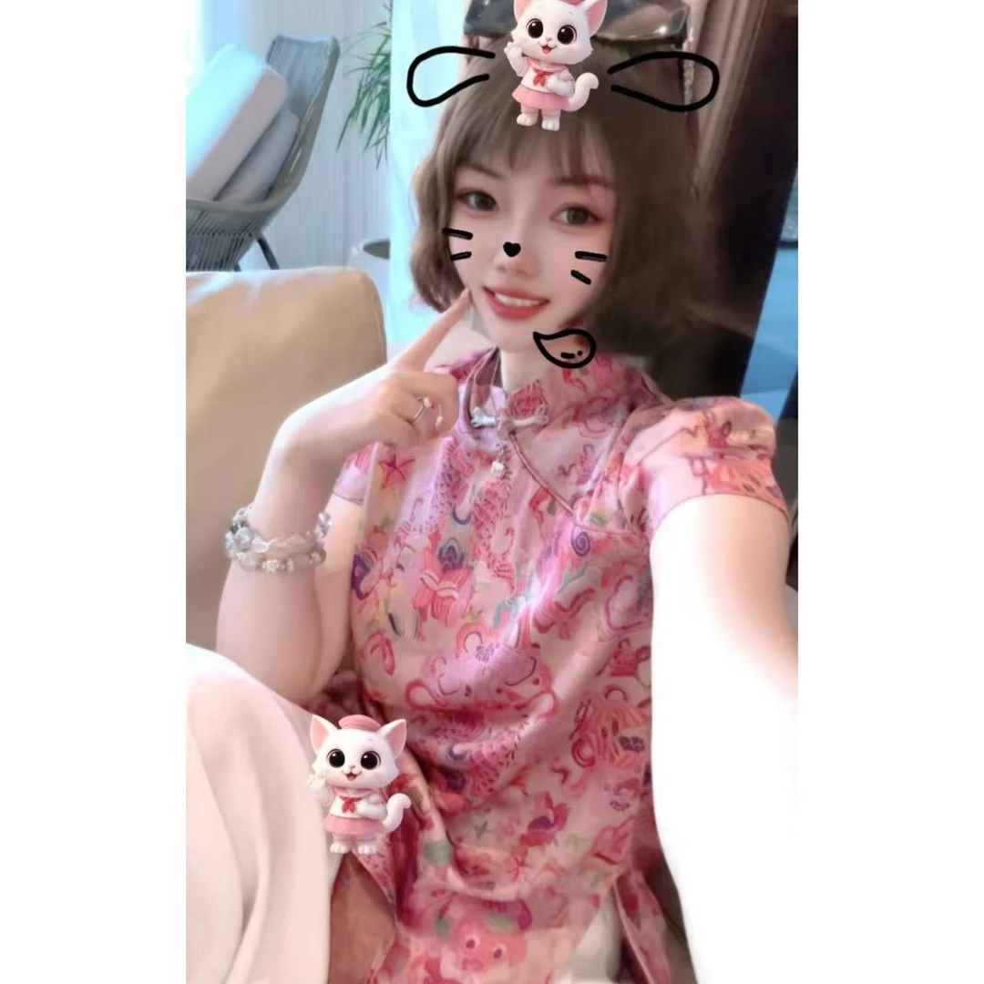 玳妮【香云禅意】夏季改良新中式斜襟提花缎面盘扣小衫复古薄款上衣