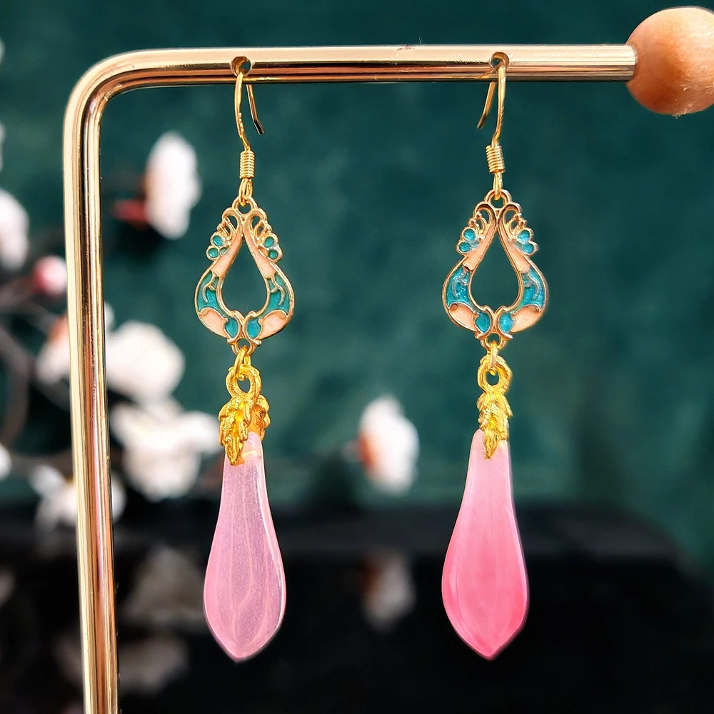 多吉米 合金耳饰 粉悦环韵耳环耳饰新中式配古装汉服旗袍马面裙