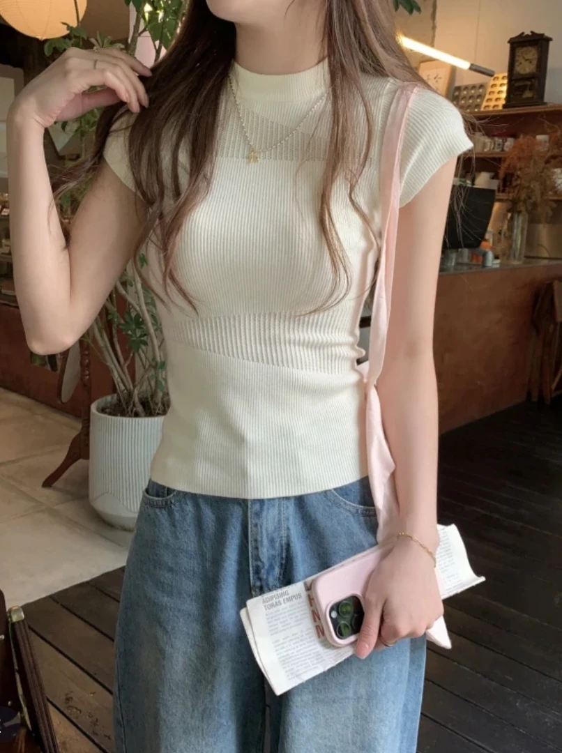 251-300韩版显瘦百搭纯色薄款针织衫