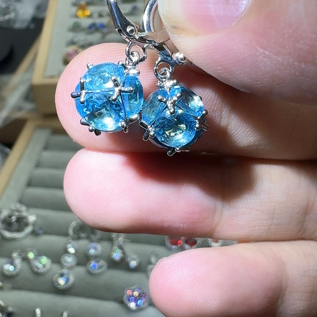 托帕石戒指银S925镶嵌