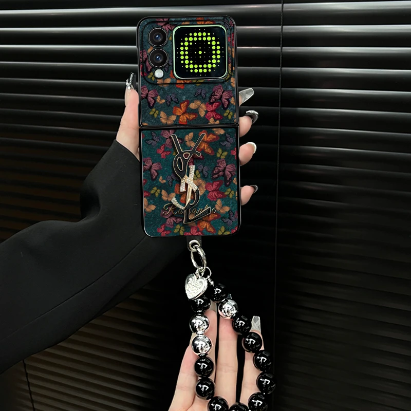 适用华为novaflip手机壳轻奢碎花蝴蝶折叠壳全包简约保护套