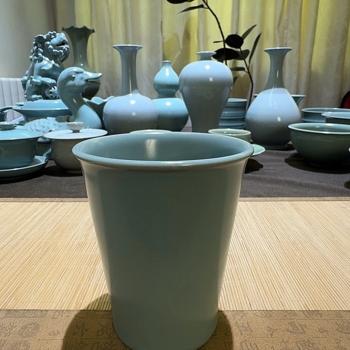 陶摆件全手工，可乐杯