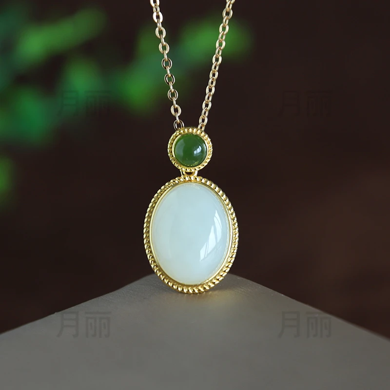 2025年秋冬新款 天然和田白玉吊坠女925银气质简约时尚附正品证书