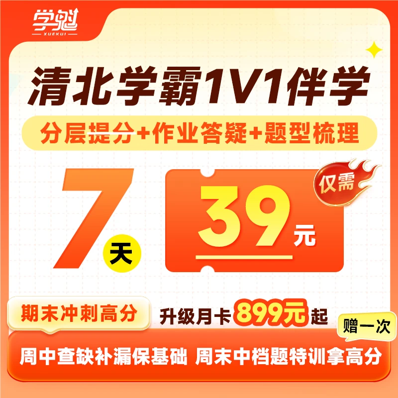 【清北名师团（真人1对1每天1小时）初高中寒假7天精准伴学计划】