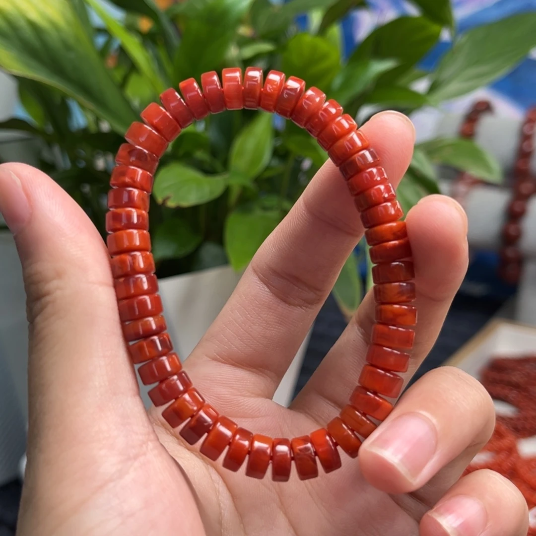 未镶嵌手链南红玛瑙瓦西火焰直切手串8+